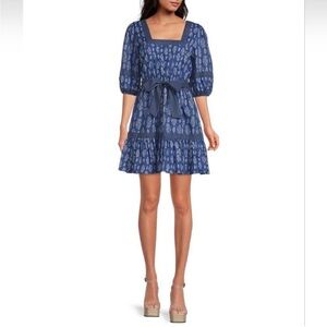 A Loves A Blue Patterned Dress